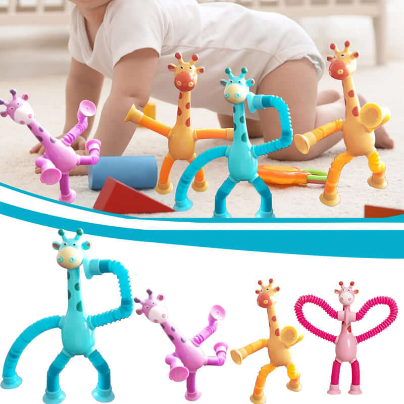 Flexibles Giraffenspielzeug mit Saugnapf für Kinder