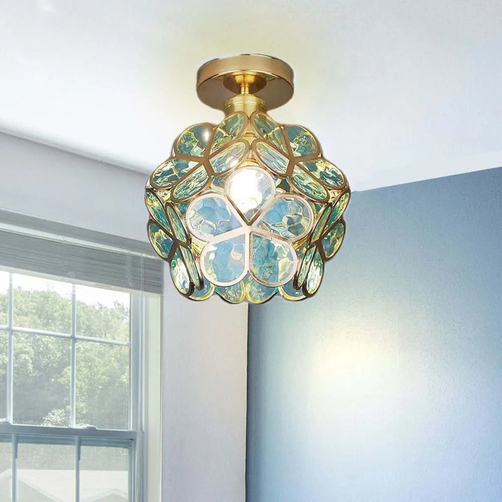 Deckenleuchte für Flur mit Glasblumen Stil
