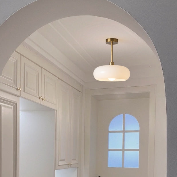 Bernsteinrunde Glas-Deckenleuchte – Elegant & Zeitlos