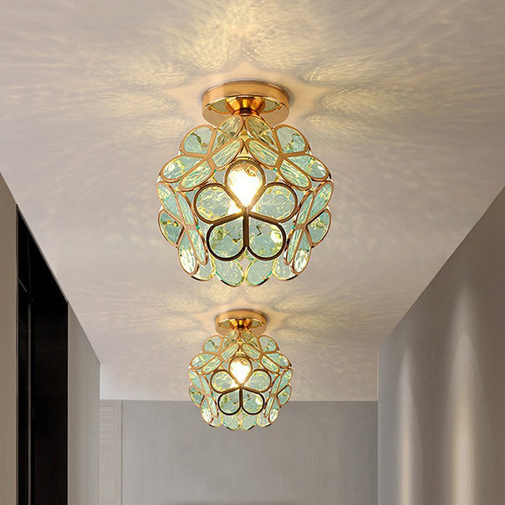 Deckenleuchte für Flur mit Glasblumen Stil