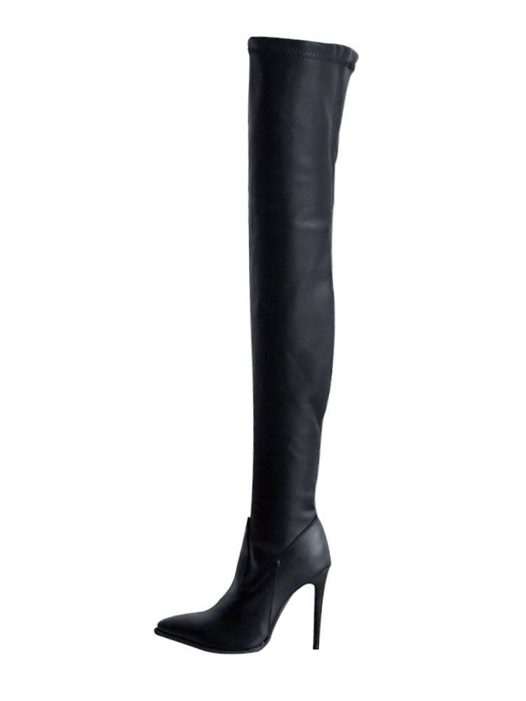 Damen Leder Overknee-Stiefel für den Winter