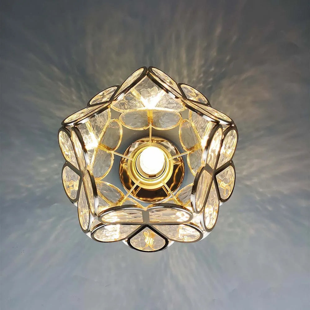 Deckenleuchte für Flur mit Glasblumen Stil