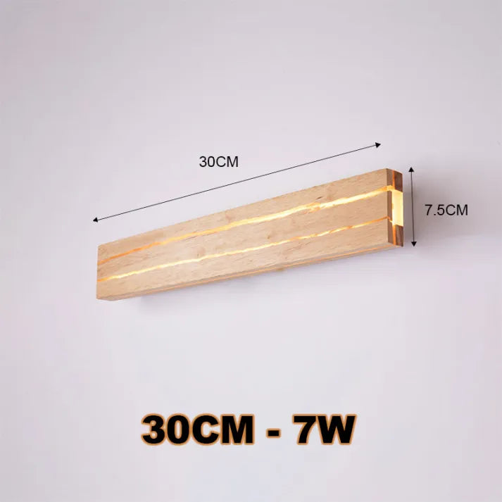 Moderne Holz LED-Wandleuchte mit Rissmuster