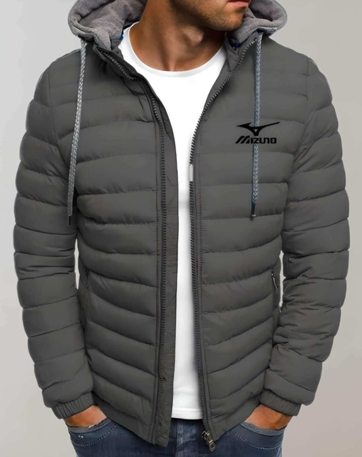 Herren Winterjacke: Gepolsterte Daunenjacke mit Kapuze