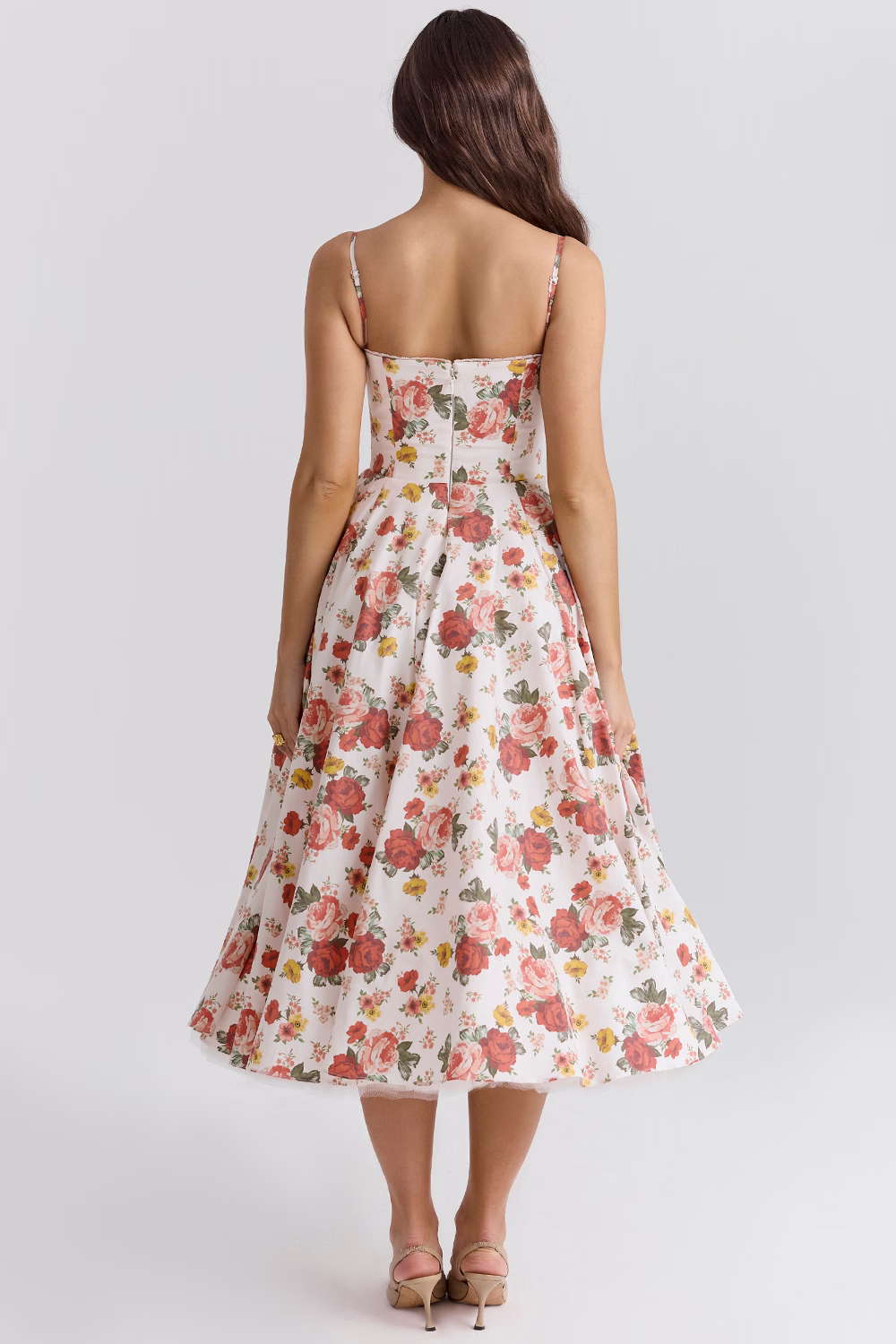 Elegantes Damenkleid mit Blumenmuster - Figurformend