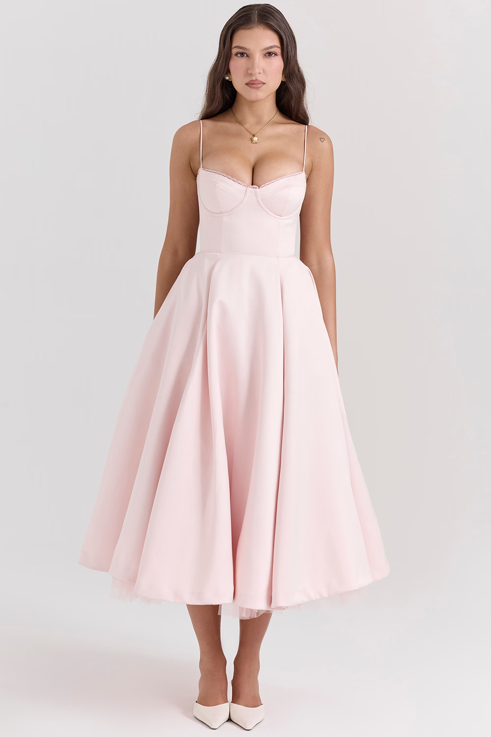 Elegantes Damenkleid mit Blumenmuster - Figurformend