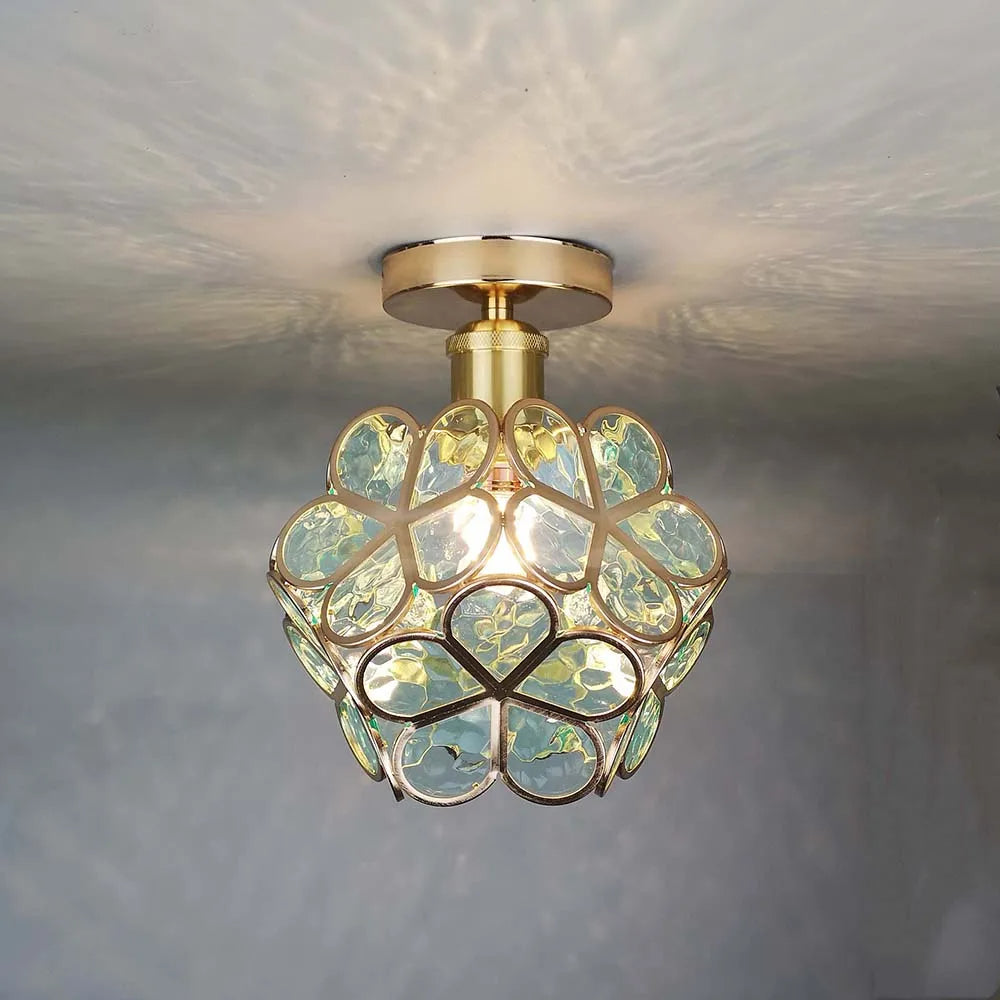 Deckenleuchte für Flur mit Glasblumen Stil