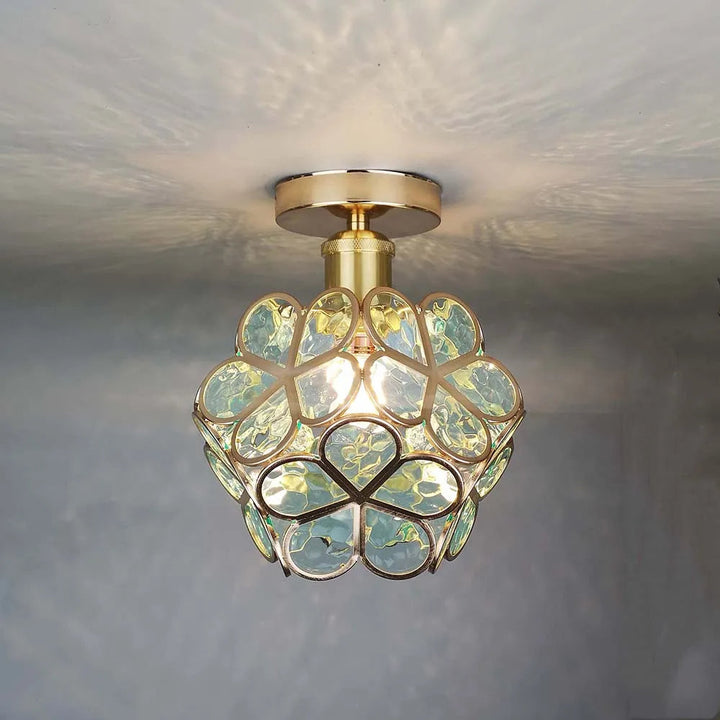 Deckenleuchte für Flur mit Glasblumen Stil