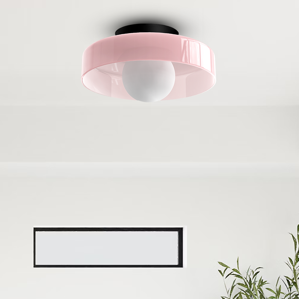 Moderne Runde Deckenleuchte aus Glas mit G9 Fassung