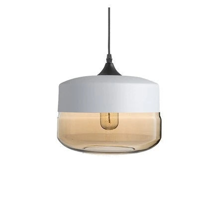 Luxuriöse Glas- und Holz-Pendelleuchte für stilvolles Ambiente