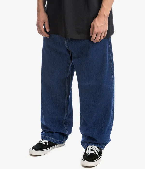 Carhartt WIP Jeans, dunkelblau, Herren, Baumwolle, lässig, Streetwear, weites Bein, modisch.
