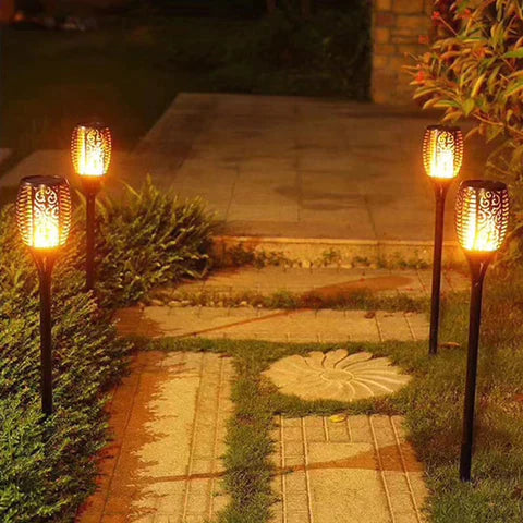 Solarbetriebene LED-Gartenfackel für Außenbereich