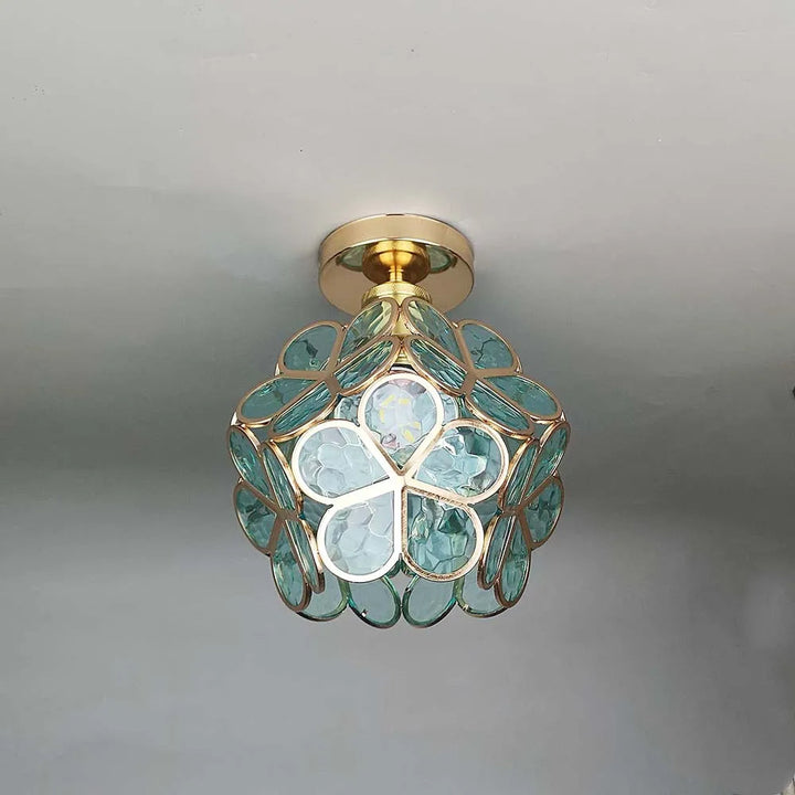 Deckenleuchte für Flur mit Glasblumen Stil