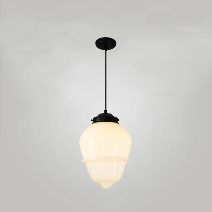 Vintage Geometrische Milchglas Pendelleuchte