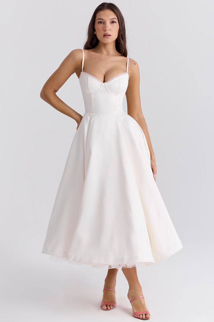 Elegantes Damenkleid mit Blumenmuster - Figurformend