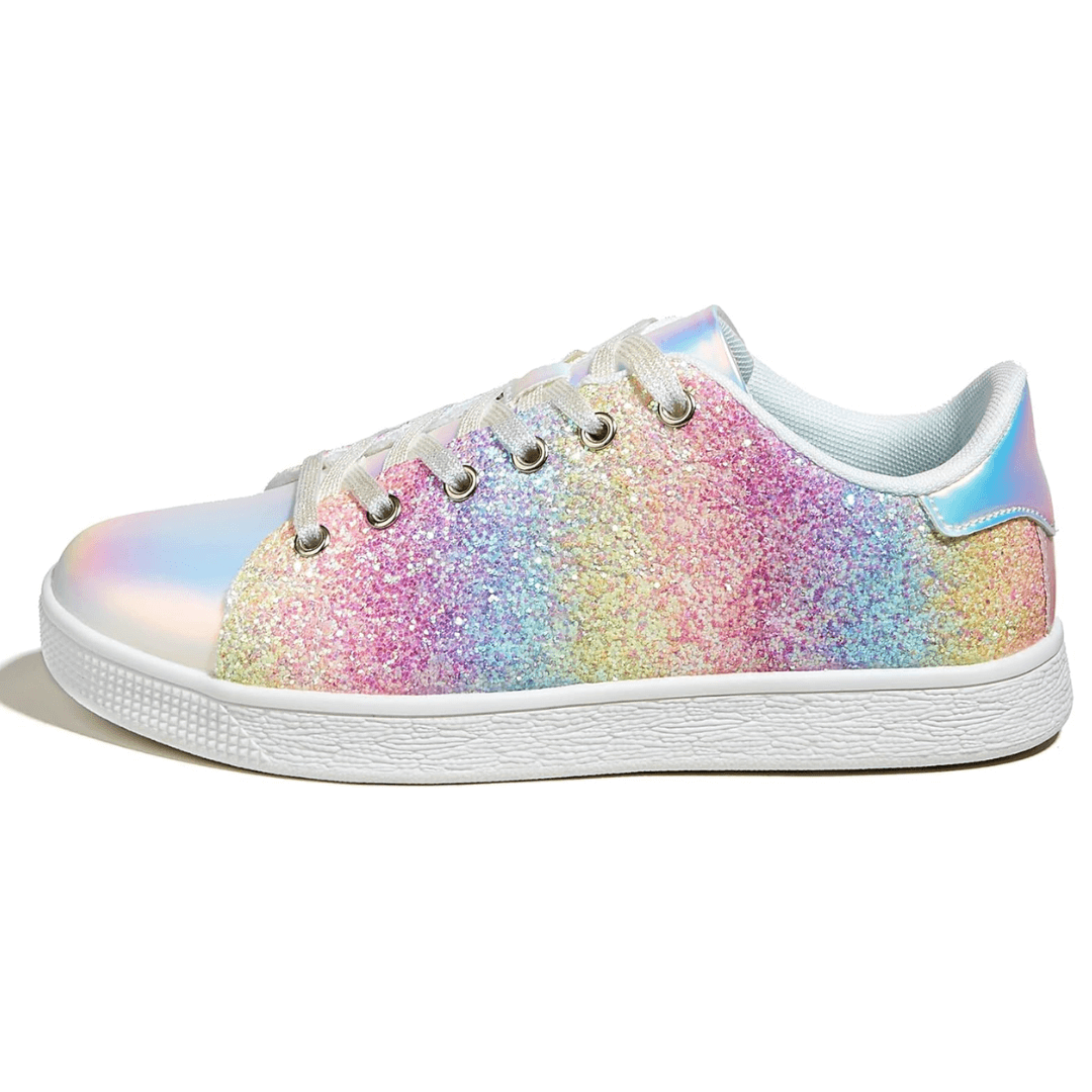 Damen Glitzer Sneaker mit Schnürung