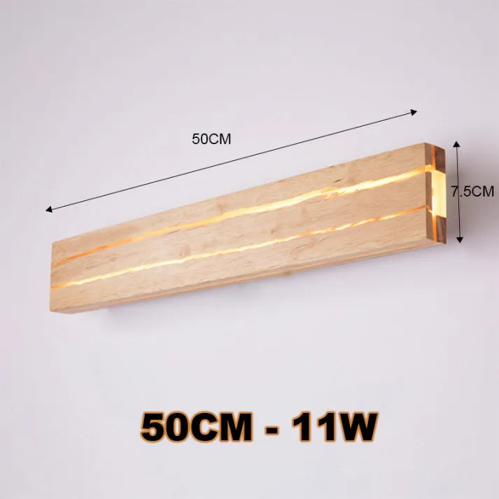Moderne Holz LED-Wandleuchte mit Rissmuster