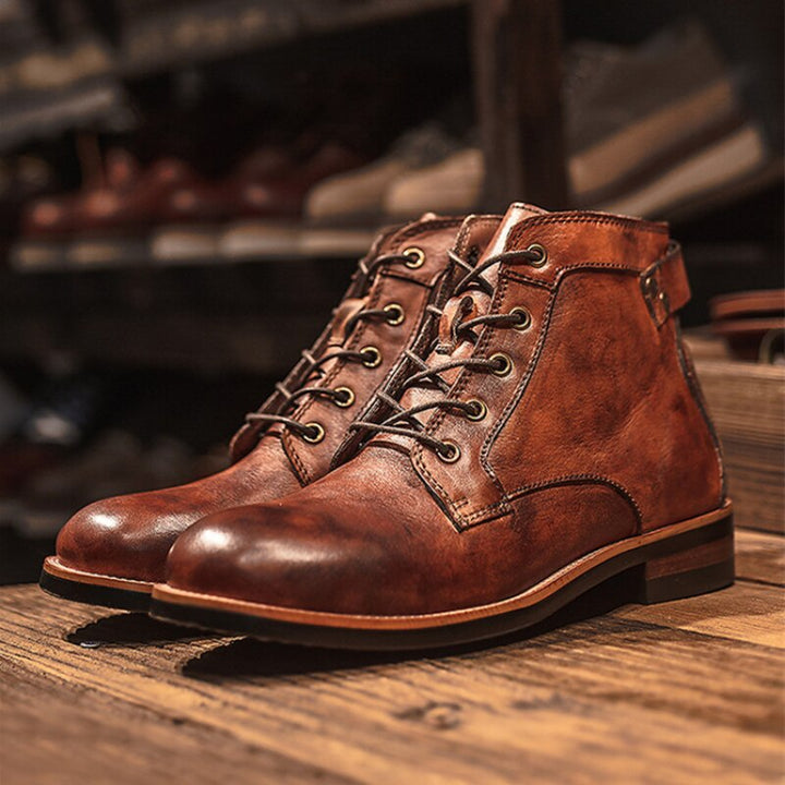 Herren-Stiefel aus Leder mit Orthopädischer Unterstützung
