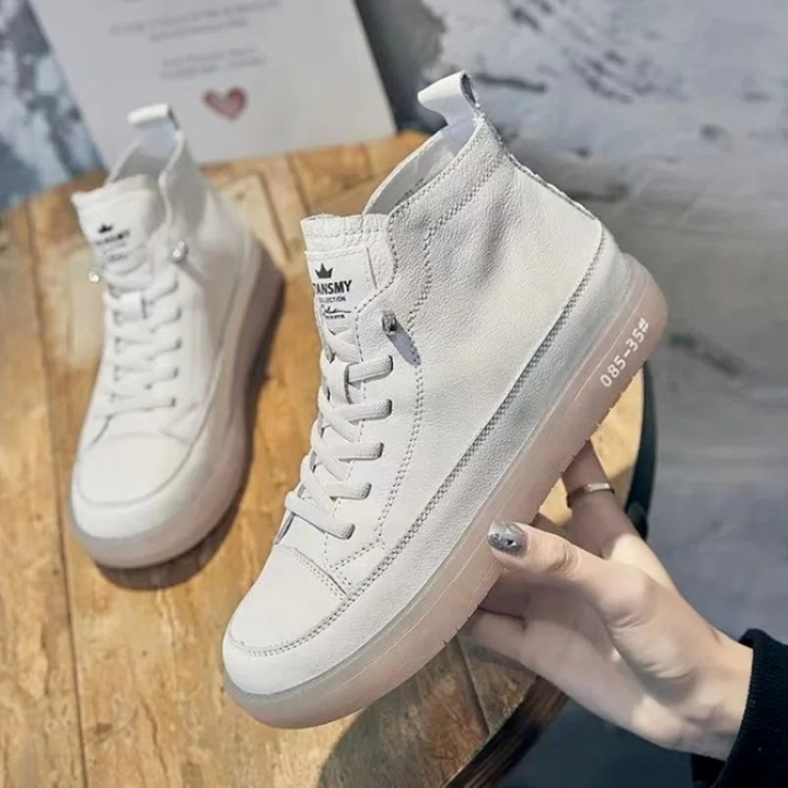 Damen-Leder-Sneakers, weich und rutschfest