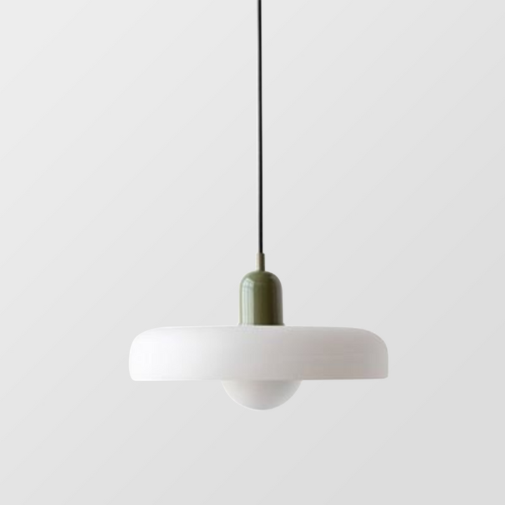 Bauhaus-Pendelleuchte aus farbigem Glas für moderne Inneneinrichtung