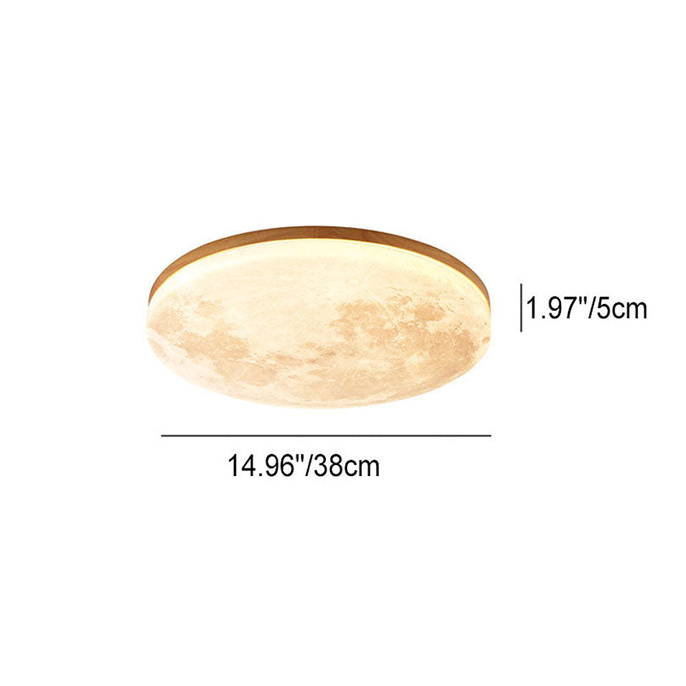 Minimalistische LED-Deckenleuchte aus Holz und Acryl