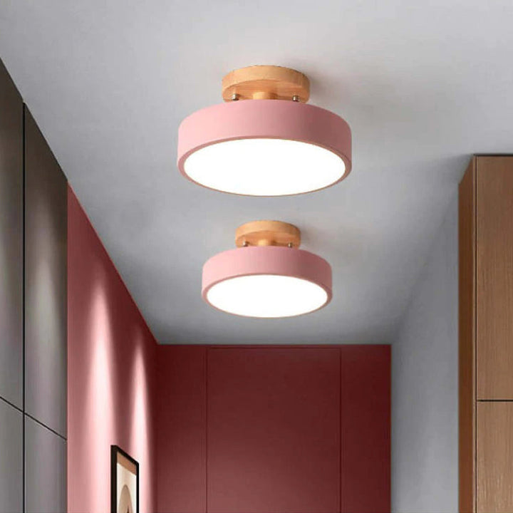 Moderne Holz-LED-Deckenleuchte