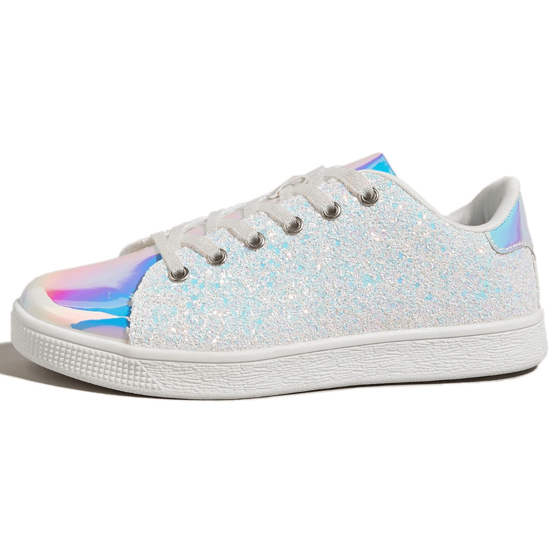 Damen Glitzer Sneaker mit Schnürung