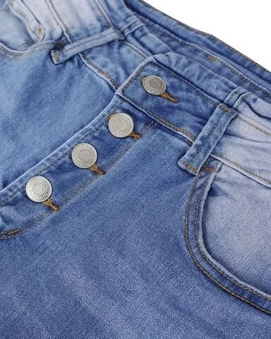 Dehnbare Damenjeans in Hell- und Dunkelblau
