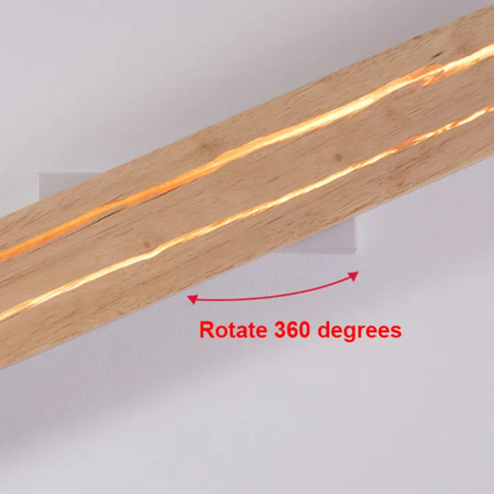 Moderne Holz LED-Wandleuchte mit Rissmuster