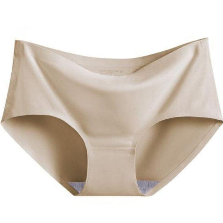 Beige nahtlose Damenunterwäsche, Silky Material, komfortabel, Carla Moda, Unterhose.