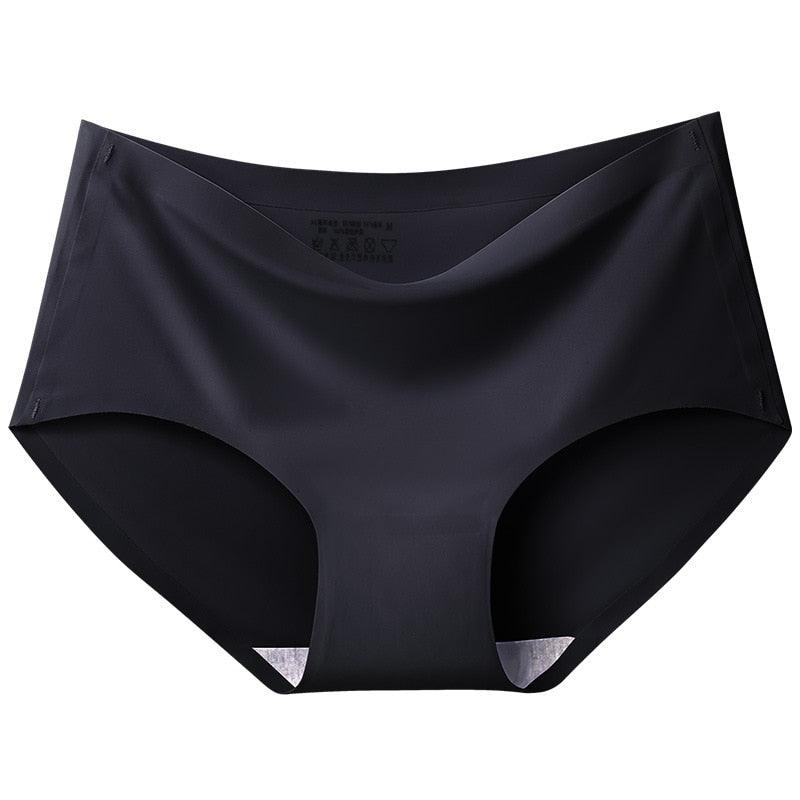 Schwarzer nahtloser Damen-Slip, Mikrofaser, bequeme Unterwäsche, Carla Moda.