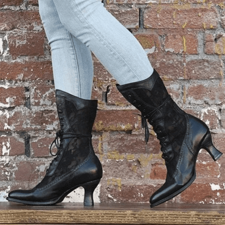 Damen Vintage Stiefeletten: Eleganter Retro-Look