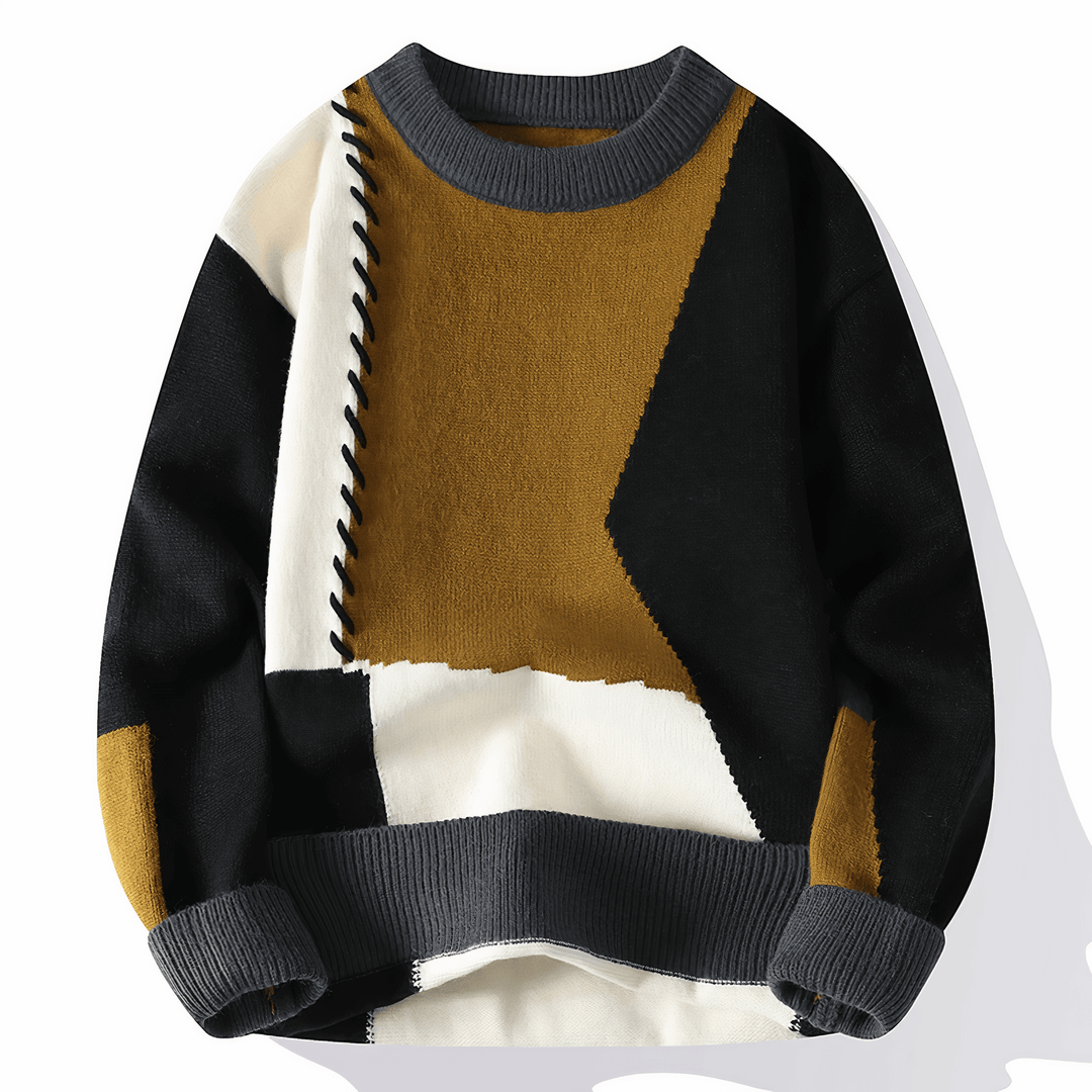 Herren Patchwork Pullover: Einzigartiger Stil