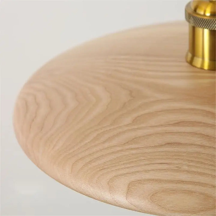 Holz-Deckenleuchte mit LED und Glasdesign für Eleganz