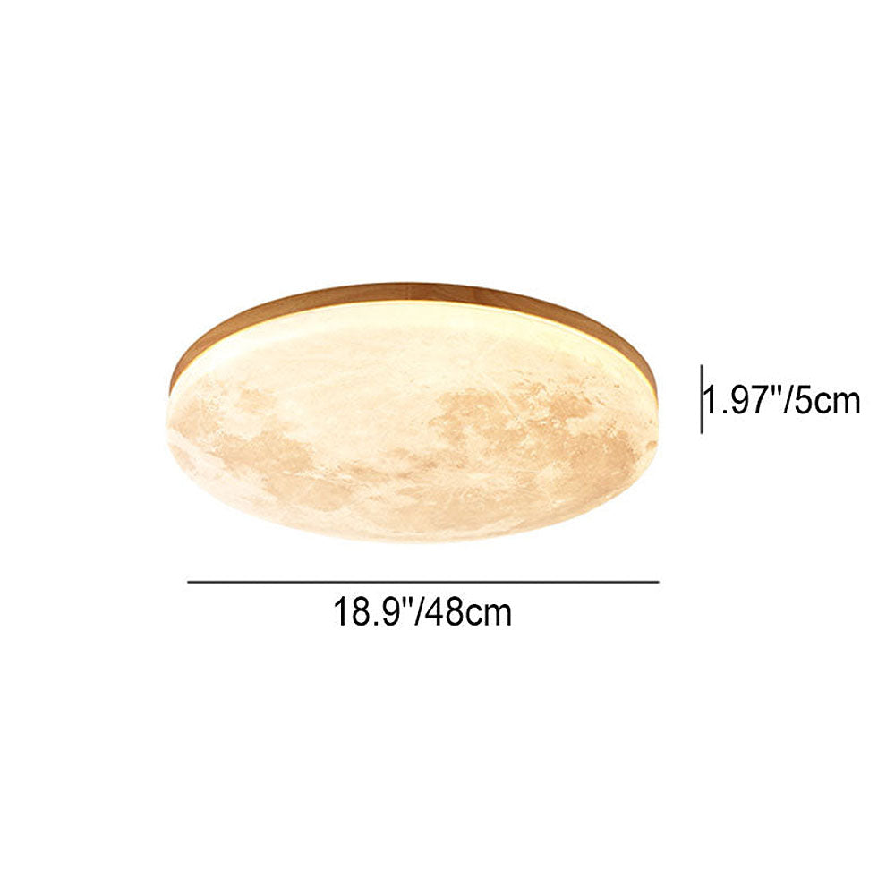 Minimalistische LED-Deckenleuchte aus Holz und Acryl