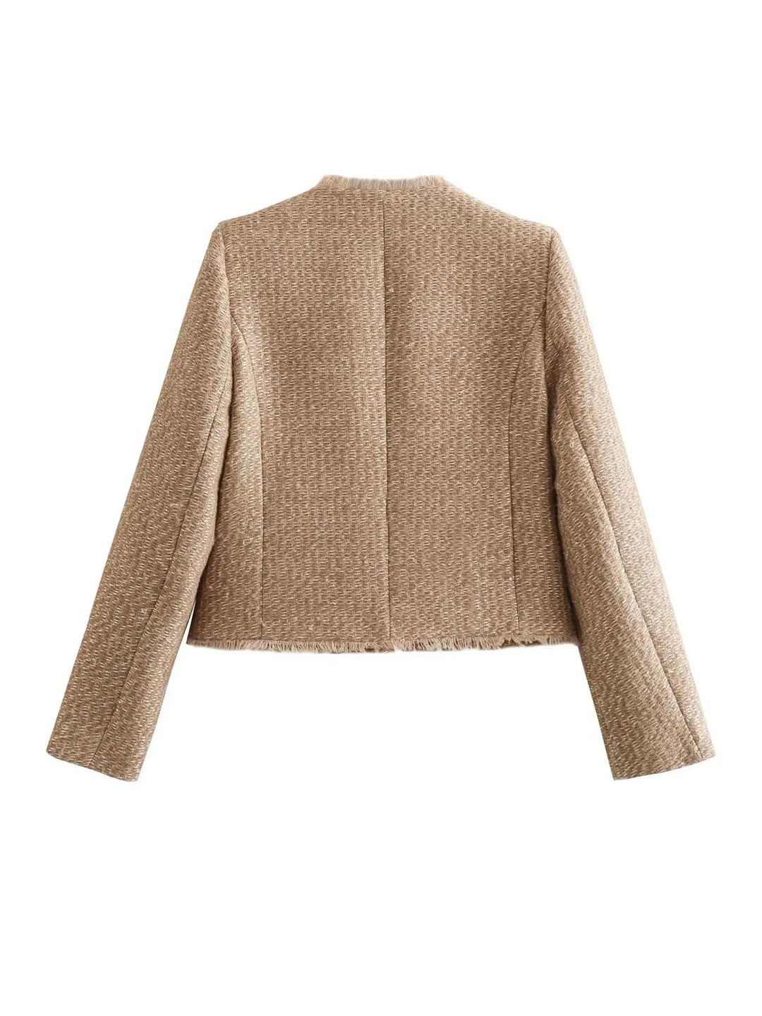 Damen Zweiteiliges Tweed-Jackett mit Knöpfen und Taschen