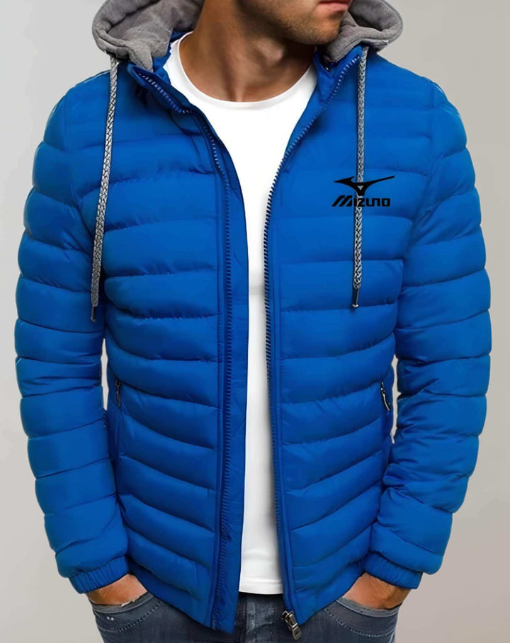 Herren Winterjacke: Gepolsterte Daunenjacke mit Kapuze