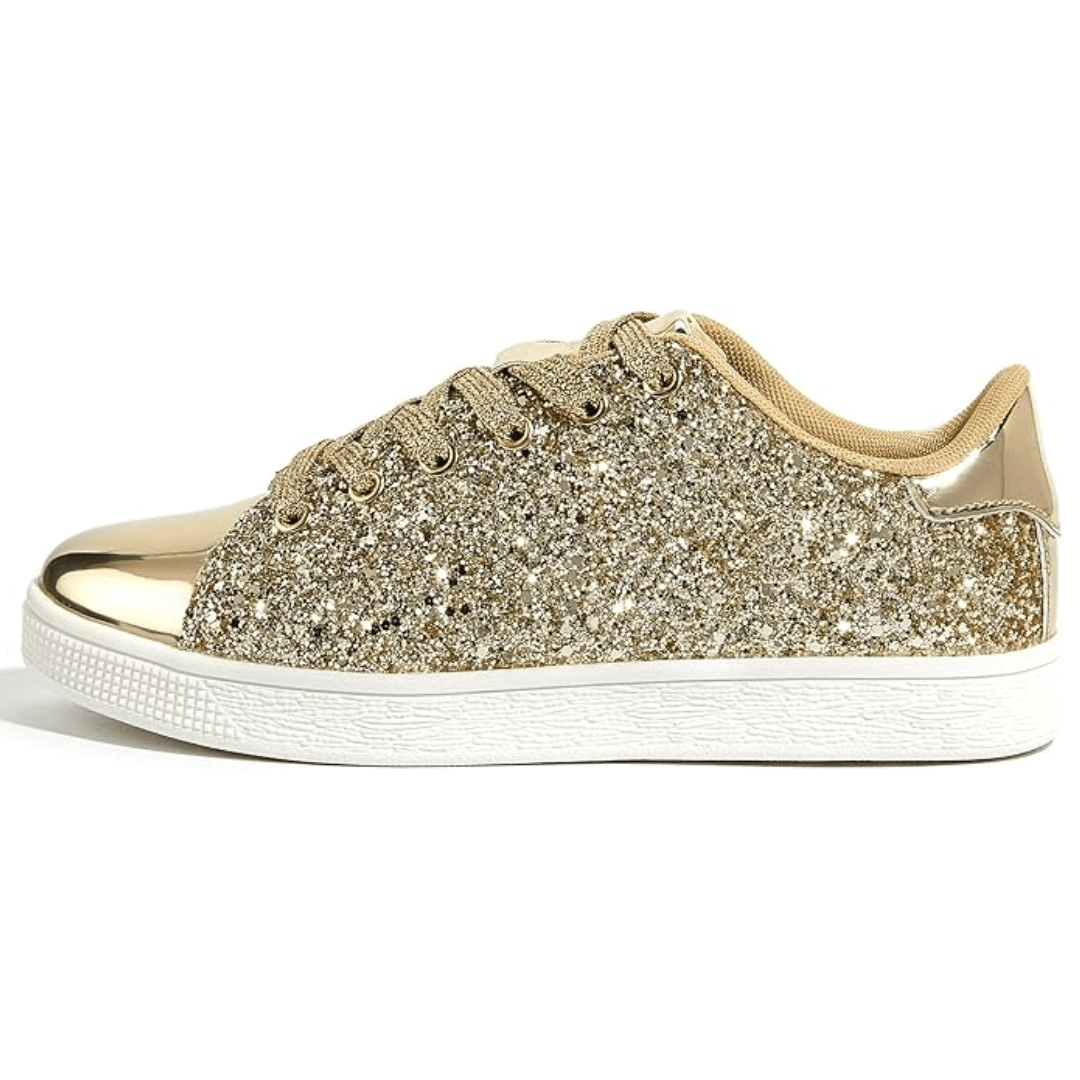 Damen Glitzer Sneaker mit Schnürung