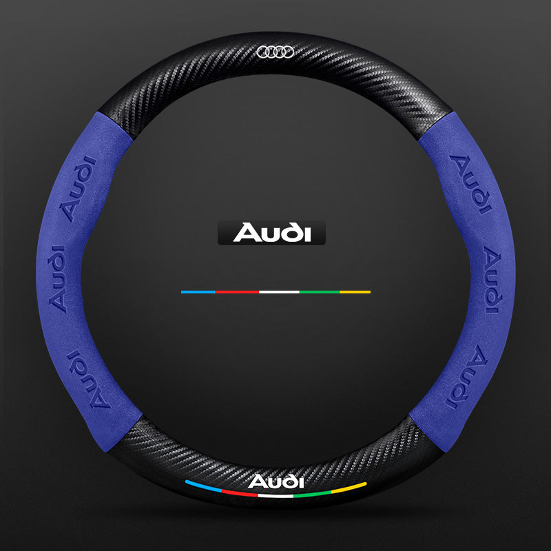 "3D geprägter Lederlenkradbezug, rutschfest, luxuriöses Design, universelle Passform, idealer Schutz und Komfort fürs Auto."