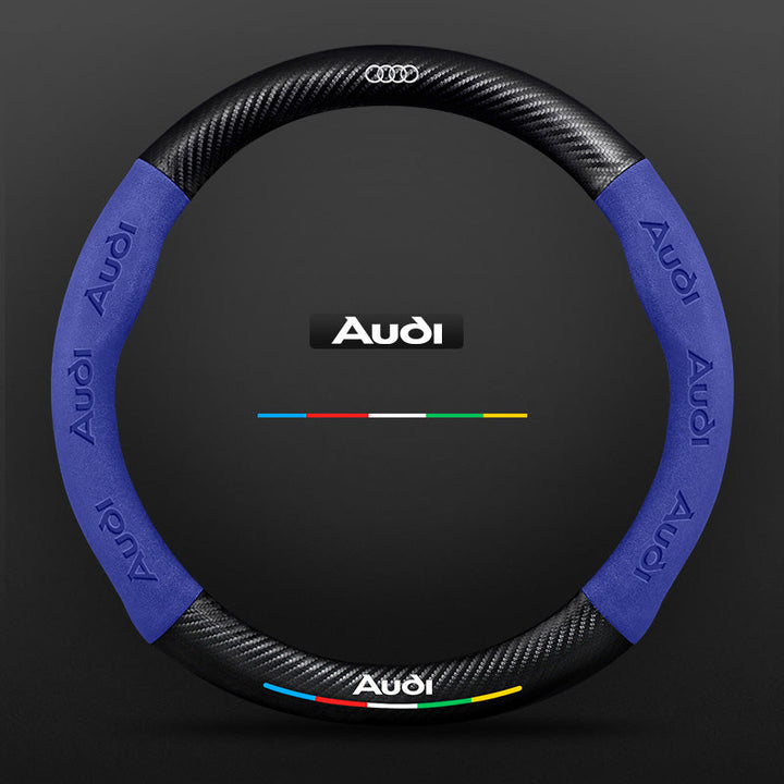 "3D geprägter Lederlenkradbezug, rutschfest, luxuriöses Design, universelle Passform, idealer Schutz und Komfort fürs Auto."