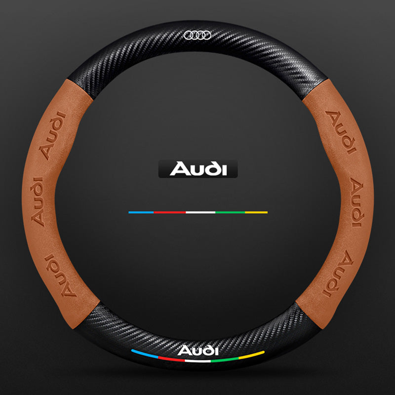 "3D geprägter Lederlenkradbezug, rutschfest, luxuriöses Design, universelle Passform, idealer Schutz und Komfort fürs Auto."
