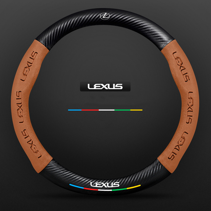 "3D geprägter Lederlenkradbezug, rutschfest, luxuriöses Design, universelle Passform, idealer Schutz und Komfort fürs Auto."