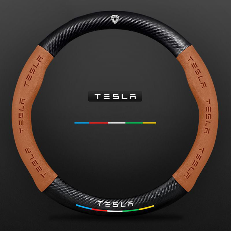 "3D geprägter Lederlenkradbezug, rutschfest, luxuriöses Design, universelle Passform, idealer Schutz und Komfort fürs Auto."