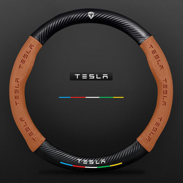 "3D geprägter Lederlenkradbezug, rutschfest, luxuriöses Design, universelle Passform, idealer Schutz und Komfort fürs Auto."