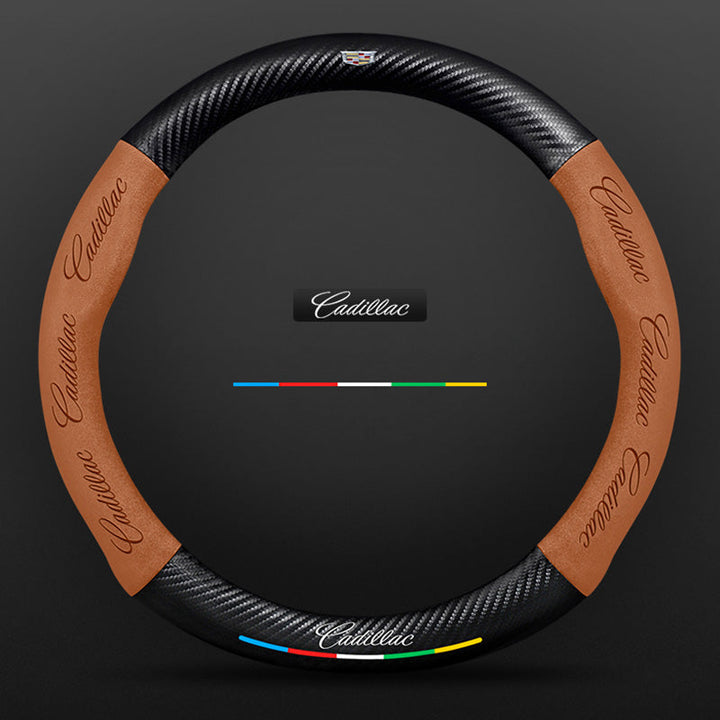 "3D geprägter Lederlenkradbezug, rutschfest, luxuriöses Design, universelle Passform, idealer Schutz und Komfort fürs Auto."