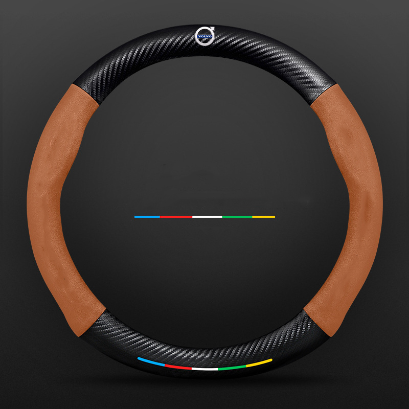 "3D geprägter Lederlenkradbezug, rutschfest, luxuriöses Design, universelle Passform, idealer Schutz und Komfort fürs Auto."