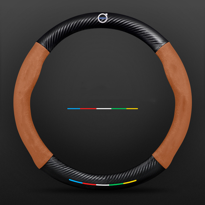 "3D geprägter Lederlenkradbezug, rutschfest, luxuriöses Design, universelle Passform, idealer Schutz und Komfort fürs Auto."