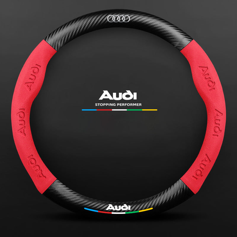 "3D geprägter Lederlenkradbezug, rutschfest, luxuriöses Design, universelle Passform, idealer Schutz und Komfort fürs Auto."