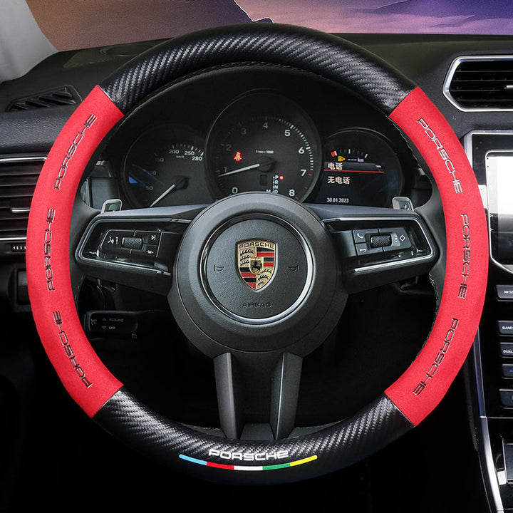 "3D geprägter Lederlenkradbezug, rutschfest, luxuriöses Design, universelle Passform, idealer Schutz und Komfort fürs Auto."