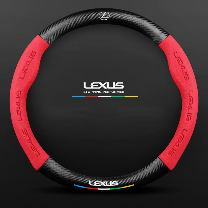 "3D geprägter Lederlenkradbezug, rutschfest, luxuriöses Design, universelle Passform, idealer Schutz und Komfort fürs Auto."
